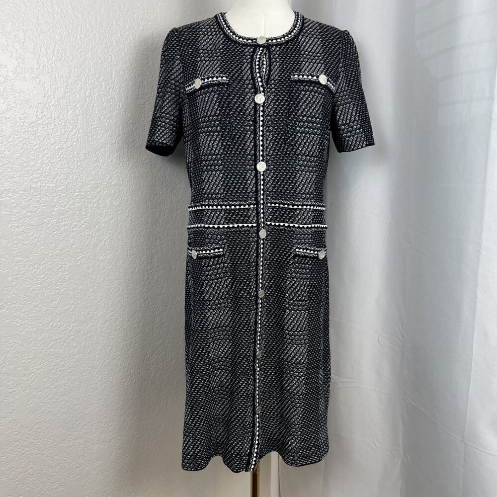 Misook Black and White Mini Dress